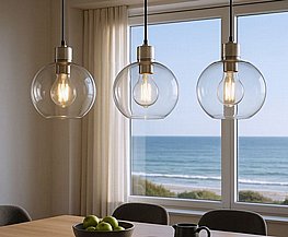 מנורה תלויה זכוכית - שקופה / אמבר / חלבית / שקוף כהה מנורה תלויה זכוכית - שקופה / אמבר / חלבית / שקוף כהה