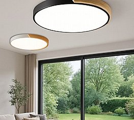 גוף תאורה עץ דק צמוד תקרה משולב WOODY עוצמתי בחיסול***