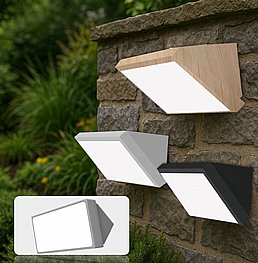 תאורת גינה צמוד קיר משולש בהתקנה מהירה **מבצע - אפשרות גם למתח נמוך