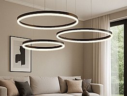 מנורה תלויה טבעת בודדת / טבעות - עם שלט שחור / זהב DORIS מנורה תלויה טבעת בודדת / טבעות - עם שלט שחור / זהב DORIS